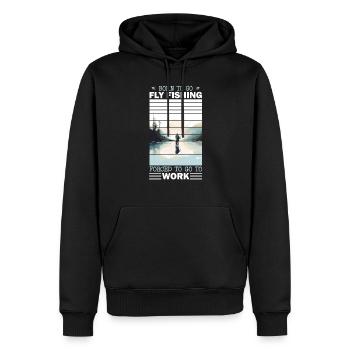 Born to go Fly Fishing: Retro Fly Fishing Ice - Männer Premium Bio Hoodie - Schwarz - Vorne - Nico (187cm)
