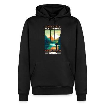 Born to go Fly Fishing: Retro Fly Fishing at - Männer Premium Bio Hoodie - Schwarz - Vorne - Nico (187cm)