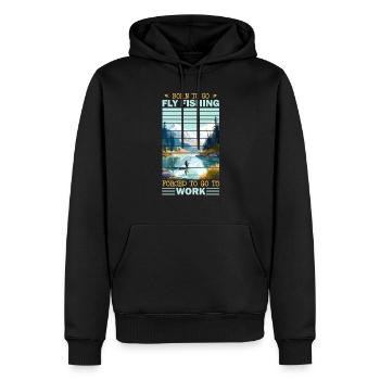 Fly Fisherman in Clear Mountain Lake Outdoor - Männer Premium Bio Hoodie - Schwarz - Vorne - Nico (187cm)