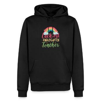 Kindergarten - Men’s Premium Organic Hoodie - black - Front - Nico (187cm)