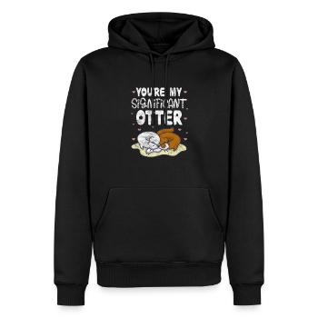 Otter - Männer Premium Bio Hoodie - Schwarz - Vorne - Nico (187cm)