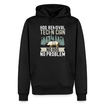 Chasseur de sanglier - Sweat à capuche Premium bio Homme - noir - Devant - Nico (187cm)