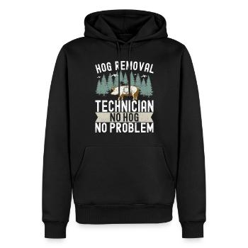 Chasseur de sanglier - Sweat à capuche Premium bio Homme - noir - Devant - Nico (187cm)