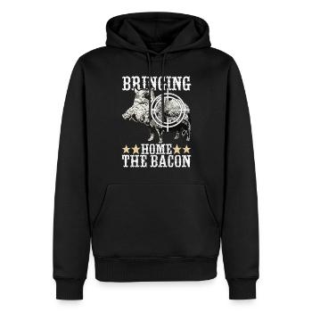 Chasseur de sanglier - Sweat à capuche Premium bio Homme - noir - Devant - Nico (187cm)