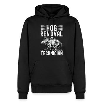 Chasseur de sanglier - Sweat à capuche Premium bio Homme - noir - Devant - Nico (187cm)