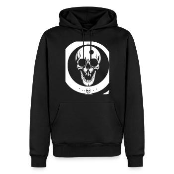 Horror Schädel Schädel Kunst Schädel Gothic Heavy Metal - Männer Premium Bio Hoodie - Schwarz - Vorne - Nico (187cm)
