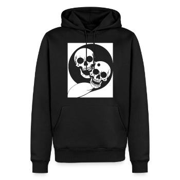 Horreur Crâne Crâne Art Crâne Gothique Heavy Metal - Sweat à capuche Premium bio Homme - noir - Devant - Nico (187cm)