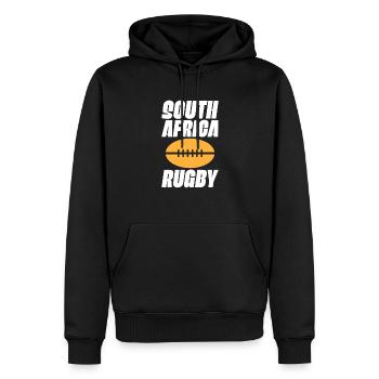 Rugby - Männer Premium Bio Hoodie - Schwarz - Vorne - Nico (187cm)