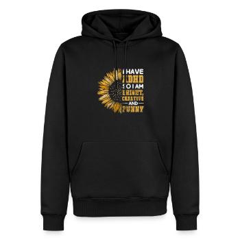 TDAH - Sweat à capuche Premium bio Homme - noir - Devant - Nico (187cm)