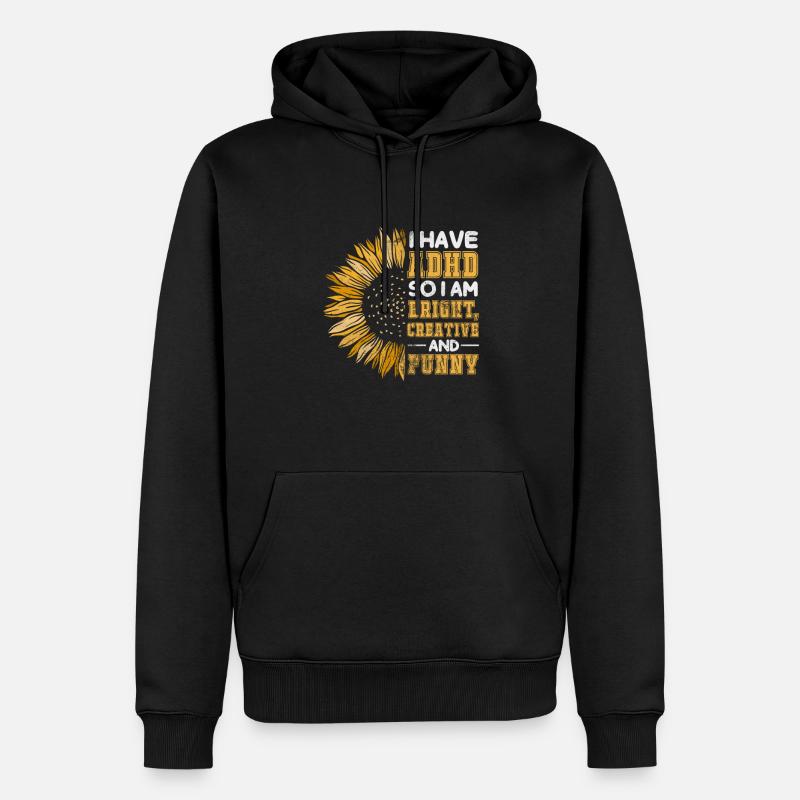 ADHS - Männer Premium Bio Hoodie - Schwarz