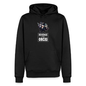 Revenge of the Orcas - Unique Orca & Boat - Männer Premium Bio Hoodie - Schwarz - Vorne - Nico (187cm)