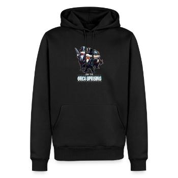 Join the Orca Uprising - Empowering Orca - Männer Premium Bio Hoodie - Schwarz - Vorne - Nico (187cm)