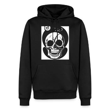 Horreur Crâne Crâne Art Crâne Gothique Heavy Metal - Sweat à capuche Premium bio Homme - noir - Devant - Nico (187cm)