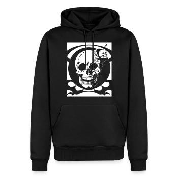 Horror Skull Skull Art Skull Gothic Heavy Metal - Men’s Premium Organic Hoodie - black - Front - Nico (187cm)