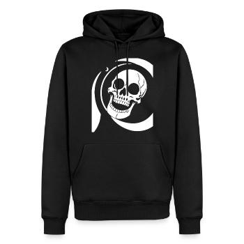 Horreur Crâne Crâne Art Crâne Gothique Heavy Metal - Sweat à capuche Premium bio Homme - noir - Devant - Nico (187cm)