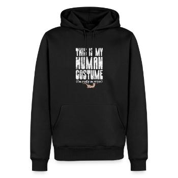 Loutre - Sweat à capuche Premium bio Homme - noir - Devant - Nico (187cm)