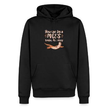 Otter - Männer Premium Bio Hoodie - Schwarz - Vorne - Nico (187cm)