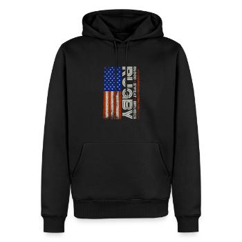 Club de rugby Équipe de rugby Football Sport Cadeau - Sweat à capuche Premium bio Homme - noir - Devant - Nico (187cm)