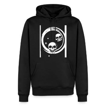 Horreur Crâne Crâne Art Crâne Gothique Heavy Metal - Sweat à capuche Premium bio Homme - noir - Devant - Nico (187cm)