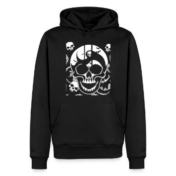 Horror Skull Skull Art Skull Gothic Heavy Metal - Men’s Premium Organic Hoodie - black - Front - Nico (187cm)