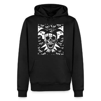 Horror Skull Skull Art Skull Gothic Heavy Metal - Men’s Premium Organic Hoodie - black - Front - Nico (187cm)