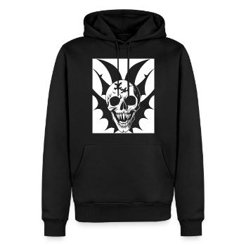 Horror Skull Skull Art Skull Gothic Heavy Metal - Men’s Premium Organic Hoodie - black - Front - Nico (187cm)