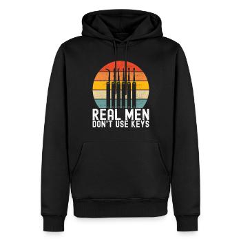 Schlüsseldienst Locksmith Dietrich - Männer Premium Bio Hoodie - Schwarz - Vorne - Nico (187cm)