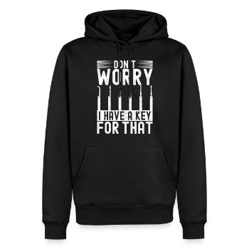 Schlüsseldienst Locksmith Dietrich - Men’s Premium Organic Hoodie - black - Front - Nico (187cm)