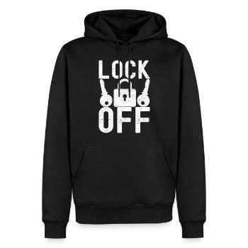 Schlüsseldienst Locksmith Dietrich - Männer Premium Bio Hoodie - Schwarz - Vorne - Nico (187cm)