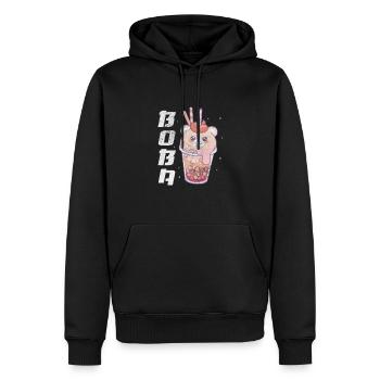 Bubble Tea Boba Tea Kawaii Cadeau - Sweat à capuche Premium bio Homme - noir - Devant - Nico (187cm)