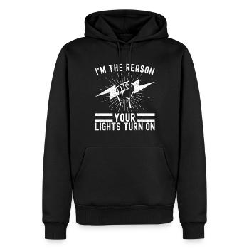 Electrician Electronics Technician - Men’s Premium Organic Hoodie - black - Front - Nico (187cm)