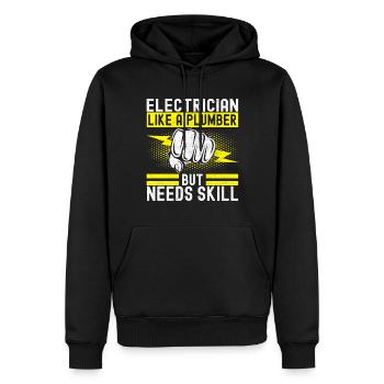 Electrician Electronics Technician - Men’s Premium Organic Hoodie - black - Front - Nico (187cm)