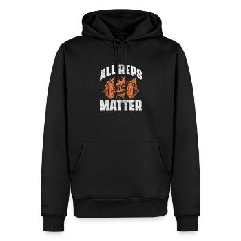 Bodybuilder - Männer Premium Bio Hoodie - Schwarz - Vorne - Nico (187cm)