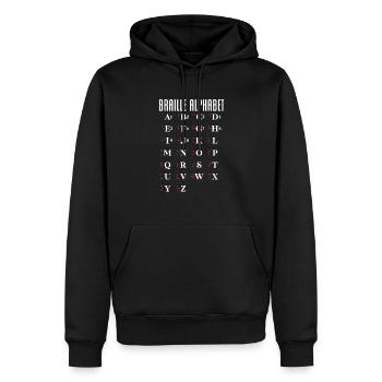 Braille Braille Blind Gift - Sweat à capuche Premium bio Homme - noir - Devant - Nico (187cm)