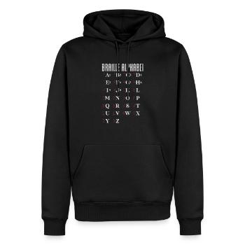 Braille - Sweat à capuche Premium bio Homme - noir - Devant - Nico (187cm)