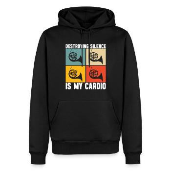 Horn Blechblasinstrument - Männer Premium Bio Hoodie - Schwarz - Vorne - Nico (187cm)