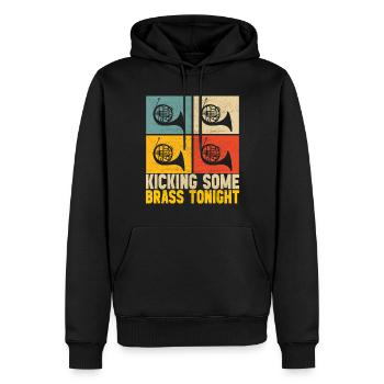Horn Blechblasinstrument - Männer Premium Bio Hoodie - Schwarz - Vorne - Nico (187cm)