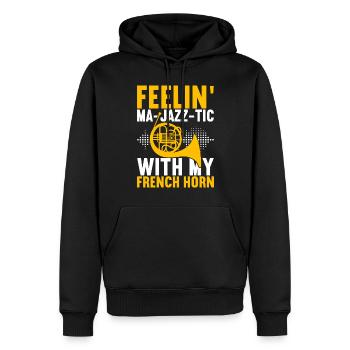 Horn Blechblasinstrument - Männer Premium Bio Hoodie - Schwarz - Vorne - Nico (187cm)