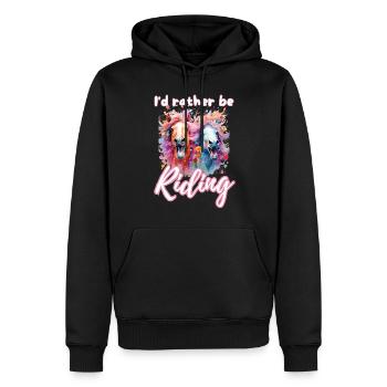 Ich würde lieber reiten reiten Mädchen Splash Art - Männer Premium Bio Hoodie - Schwarz - Vorne - Nico (187cm)