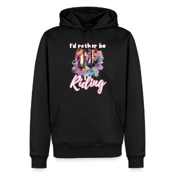 Ich würde lieber reiten reiten Mädchen Splash Art - Männer Premium Bio Hoodie - Schwarz - Vorne - Nico (187cm)