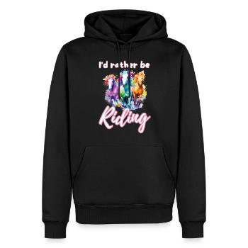 Ich würde lieber reiten reiten Mädchen Splash Art - Männer Premium Bio Hoodie - Schwarz - Vorne - Nico (187cm)