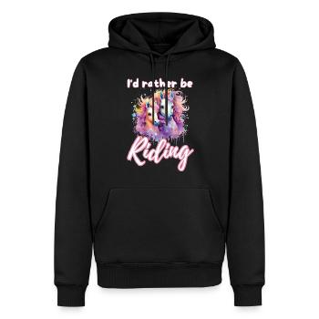 Ich würde lieber reiten reiten Mädchen Splash Art - Männer Premium Bio Hoodie - Schwarz - Vorne - Nico (187cm)