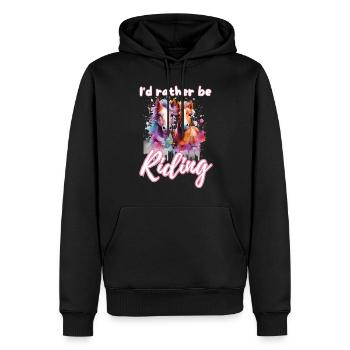 Je préfère monter à cheval fille splash art - Sweat à capuche Premium bio Homme - noir - Devant - Nico (187cm)