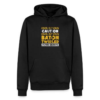 Baton Twirling - Sweat à capuche Premium bio Homme - noir - Devant - Nico (187cm)