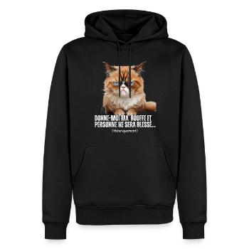 Chats mèmes sarcastique humoristiques - Sweat à capuche Premium bio Homme - noir - Devant - Nico (187cm)