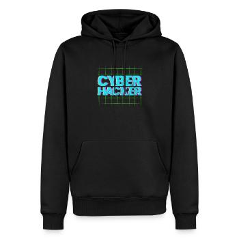 Hacker - Männer Premium Bio Hoodie - Schwarz - Vorne - Nico (187cm)