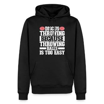Lanceur de disque Lancer de disque - Sweat à capuche Premium bio Homme - noir - Devant - Nico (187cm)