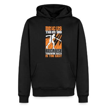 Lanceur de disque Lancer de disque - Sweat à capuche Premium bio Homme - noir - Devant - Nico (187cm)