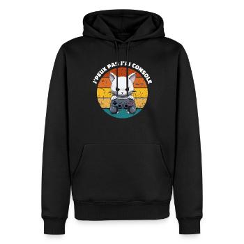 J'peux pas je geek humour jeux vidéo gamer chat - Sweat à capuche Premium bio Homme - noir - Devant - Nico (187cm)