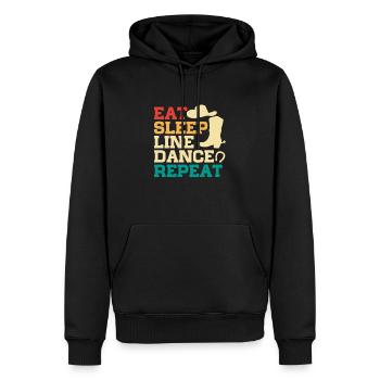 Linedance Country Line Dancer Linedancing Gift - Men’s Premium Organic Hoodie - black - Front - Nico (187cm)